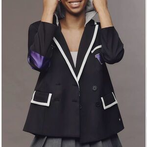 Anthropologie Black and Purple Women's Jacket